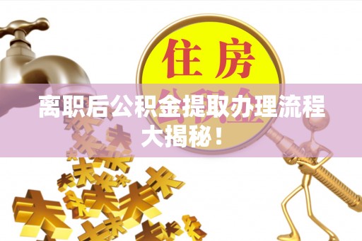 城步离职后公积金提取办理流程大揭秘！